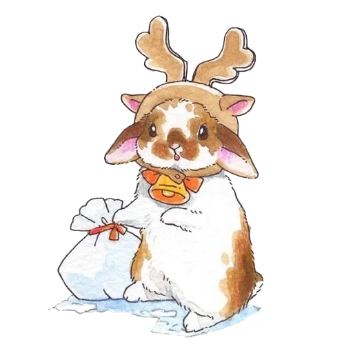 kucing, latar belakang anime rabbit, pola binatang itu lucu, pola binatang itu lucu, kartun kelinci putih