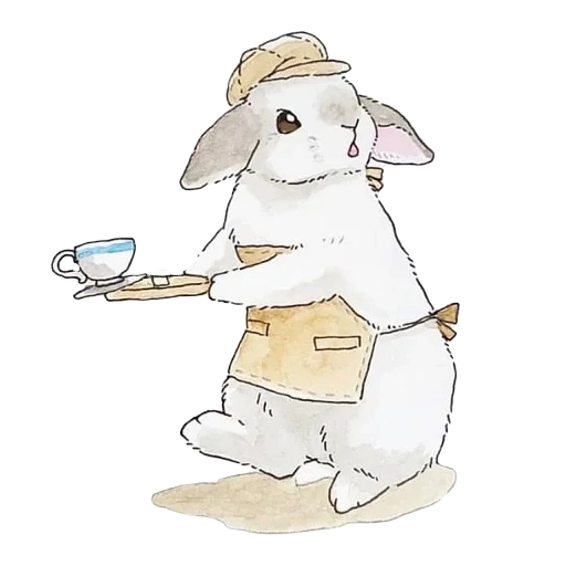 der kater, kaninchenkunst, kaninchenzeichnung, kaninchen illustration, kaninchen ist eine süße zeichnung