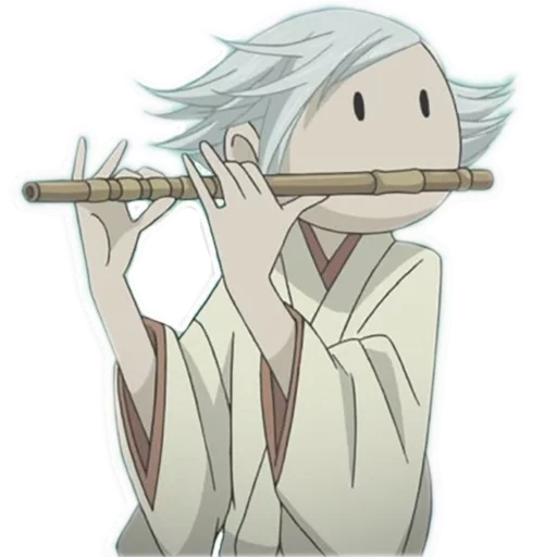 water wood, cartoon character, a very happy god, a very likable water wood god, shui mu is a very pleasing flute god