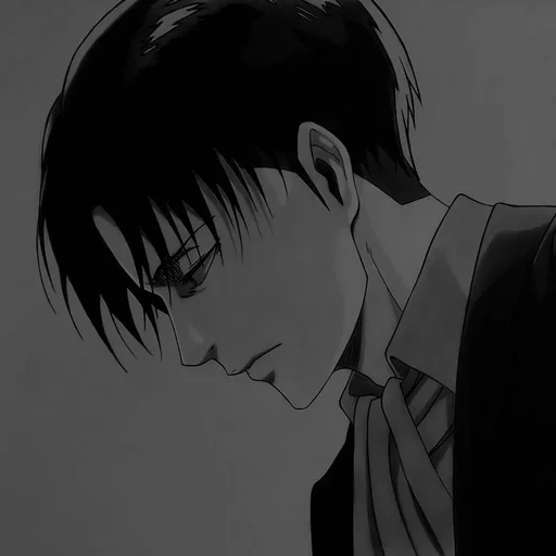 imagen, chicos de anime, acerman, levi ackerman, levy ackerman está llorando