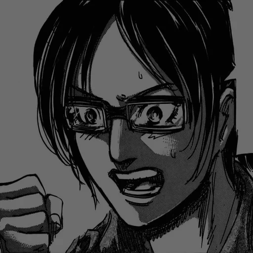 hanji manga, hanji zoe manga, hanji zoe manga, the attack of the manga titans, hanji attack of titans death