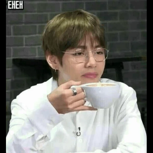 taehyung, kim tae-hyun, taehyung bts, bts taiheng meme, taiheng is drinking tea