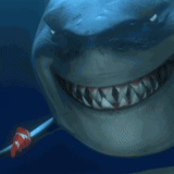 hiu gif, 6ix9ine shark, mencari nemo, gif dari hiu nemo, nemo shark smiles