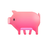 porco rosa, leitão de porco, porco um piggy bank post card, o piggy bank está listrado, porco um leitão ao lado