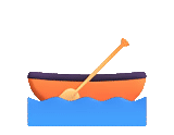 emoticon canoa, emoticon barca, barca con faccino sorridente, barche per klipat, emoticon canottaggio
