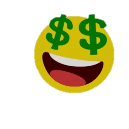 souri, argent souriant, smiley dollar, le visage d'emoji est un dollar, smiley en dollars des yeux