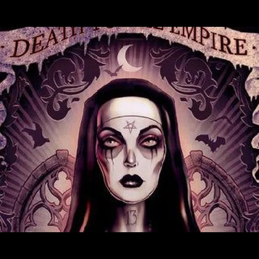 la strega dello scheletro, diavolo suicida, un motivo di colore scuro, matisha adams art company, ritratto di madame shabuk