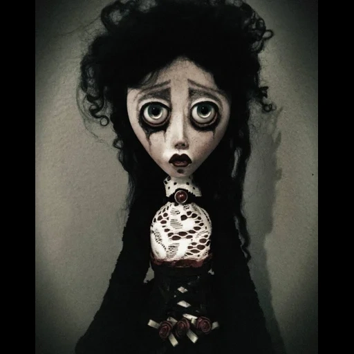 young woman, gloomy dolls