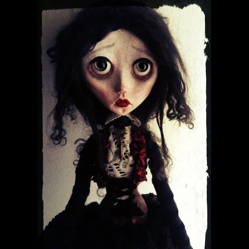 boneka, diagram, boneka menakutkan, blaze gothic doll, boneka tim burton