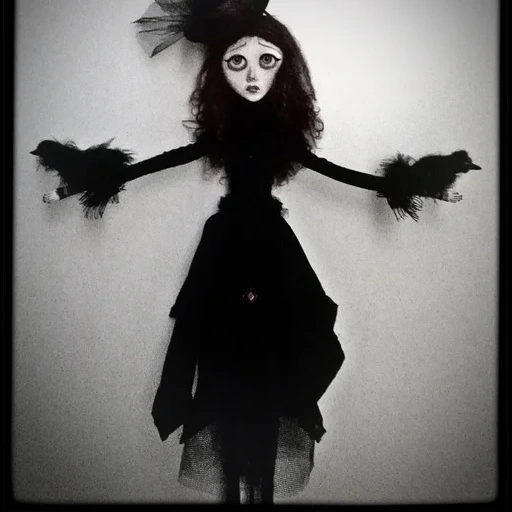 doll, darkness, gothic dolls, monster high skelita, doll martisha addams