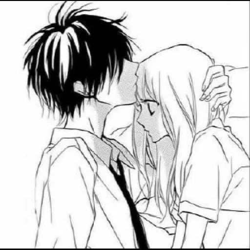 parejas de anime, manga de anime, dibujos de manga, anime beso chb, dibujos de anime de una pareja