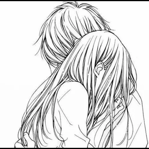 anime manga, anime hugs, anime pairs of manga, anime pair drawing, love anime hugs