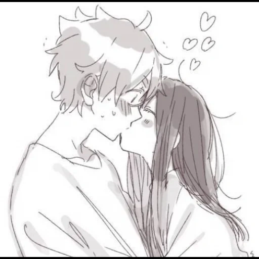anime paare, anime manga, der chan küsst kuna, schöne anime paare, zeichnungen von anime dampf