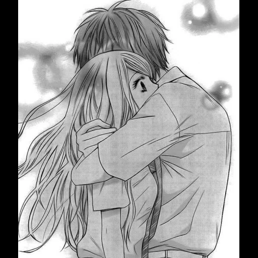 manga de una pareja, el abrazo del manga, abrazos de anime, abrazos de manga, pares de anime de manga