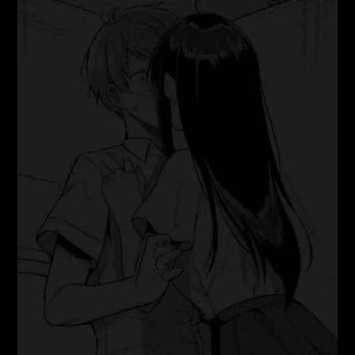 picture, anime couples, anime kiss, lovely anime couples, anime drawings of a couple