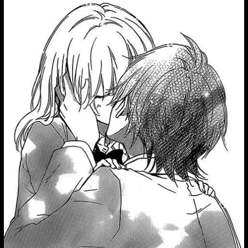 manga anime, amour du manga, baiser, paires d'anime de mangas, anime hiyokoi baiser