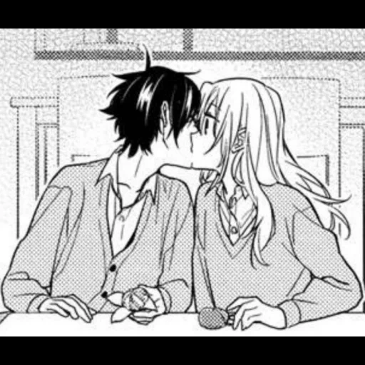 manga of a couple, a pair of manga, anime manga, horimium manga, hori-san miyamura-kun