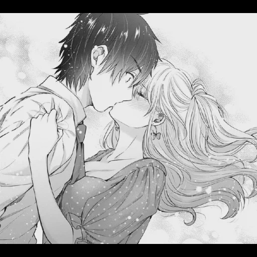 image, manga d'un couple, une paire de mangas, manga baiser, paires d'anime de mangas