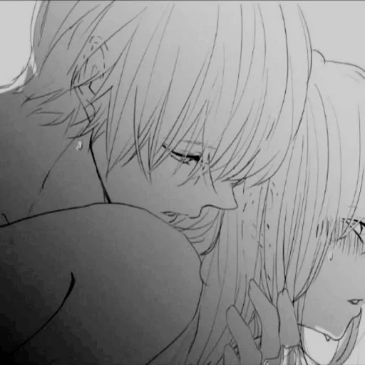 pasangan anime, kiss anime, komik pasangan anime, pasangan anime yang lucu, lukisan pasangan anime