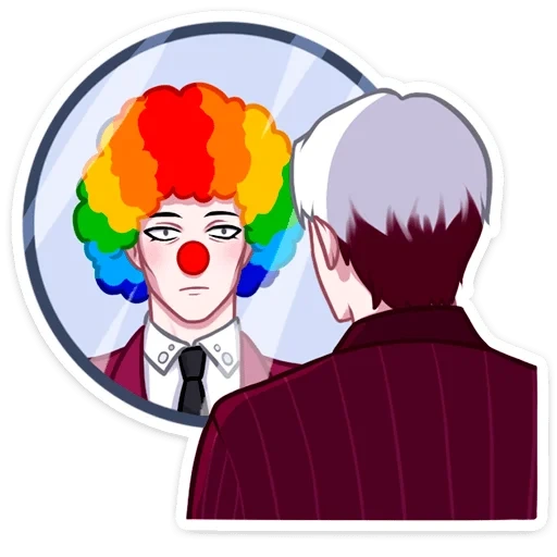 anime, junge frau, mensch, clown art, anime zeichnungen