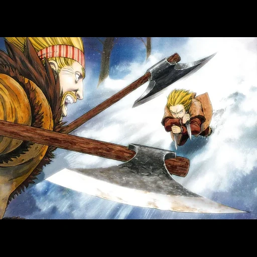 vinland saga, the legend of winland, legend of the battle of winland, the legend of winland ragner, cover of legend cartoon of wenland