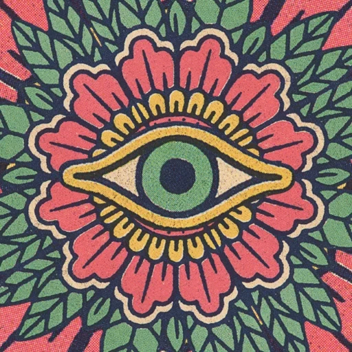 mandala, the mandala of the eye, hippie painting, hippie painting 2020, psychedelic drawings