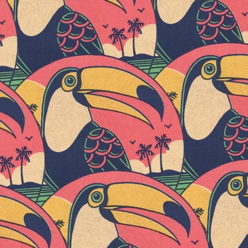 der tukan, tukanmuster, vögel des dschungels, tropical print, tropisches tukanmodell