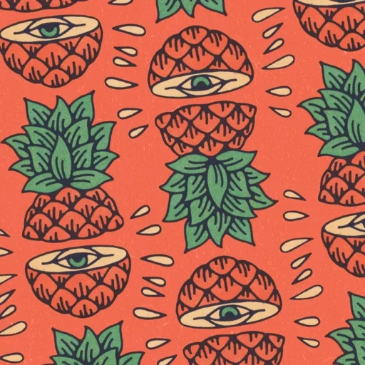 modello, forma del viso, sfondo senza soluzione di continuità, pattern senza cuciture, modello di ananas