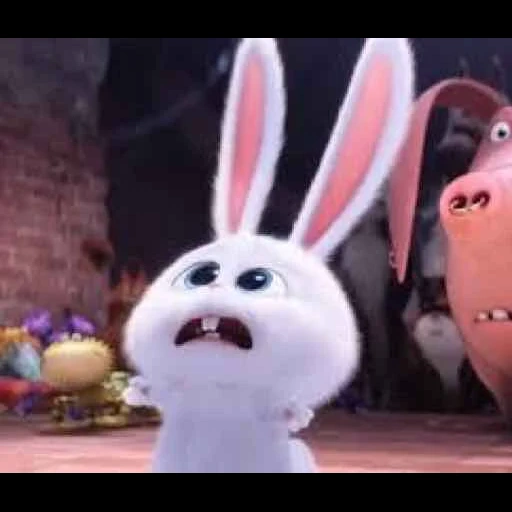 bola de nieve de conejo, liebre vida secreta, conejo dibujos animados vida secreta, mascota de vida secreta de liebre