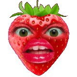 fraises drôles, fraises folles, strawberry talking, strawberry smile