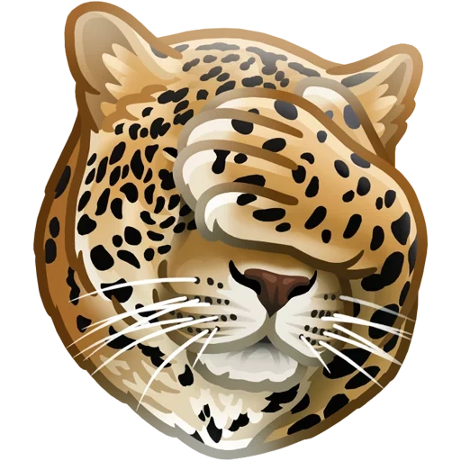 leopard, feline family, leopard print round, the leopard covered the muzzle with its claws
