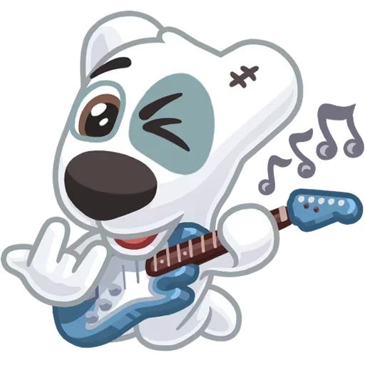 spotty, spotty anjing, bermain gitar