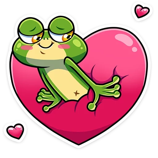 grenouille, grenouille, grenouille, les amours sont mignons, les autocollants de grenouille kvakush