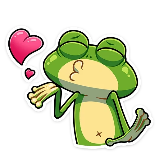 frog, frog pip, frog, loves are cute, the frog kvakush stickers