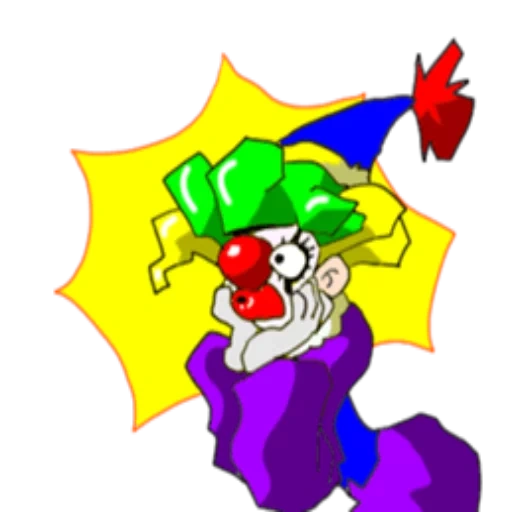 клоун, рисунок, шут джокер, красный джокер, веселый клоун мультяшка