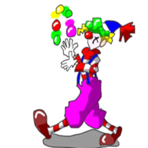клоун, клоун жонглер, клоун анимация, клоун мультфильм, анимированные клоуны