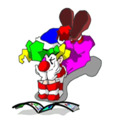 clown, human, clown cartoon, the clown is a transparent background, merry christmas italian postcards