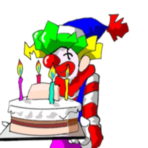 clown, present clown, clown with a gift, circus rio grand, cartoon clown
