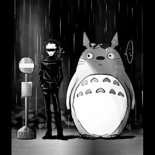 figura, animação de gato dragão, totoro, chuva de gato dragão, gambá de hayao miyazaki