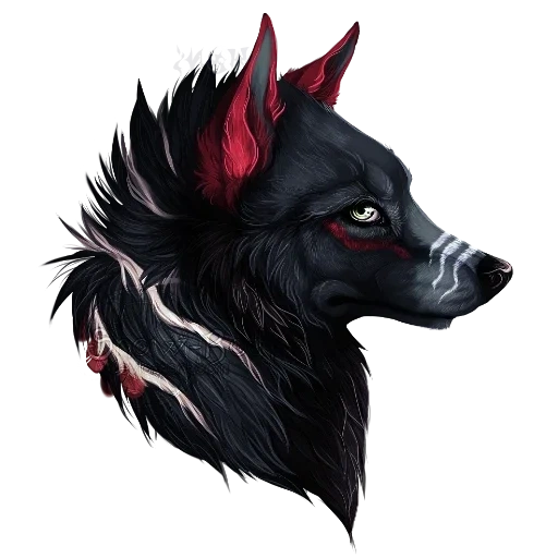 art wolf, scar wolf, wolf face art, wolf profile art, art wolf head