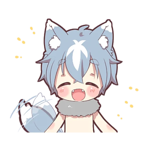 loup, chaton de cendre, anime kawai, personnages d'anime