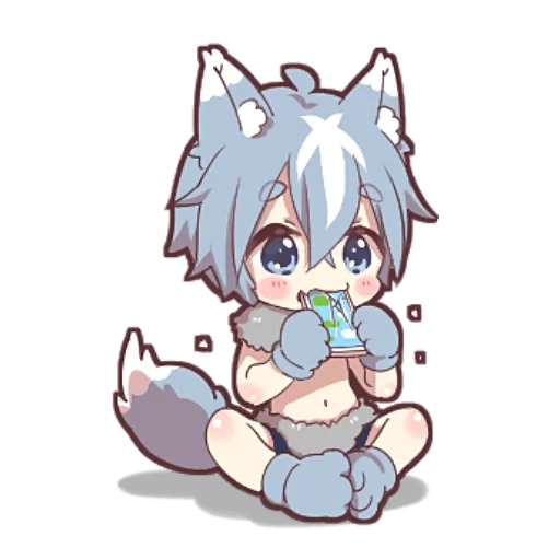 loup, anime mignon, dessins d'anime, personnages d'anime