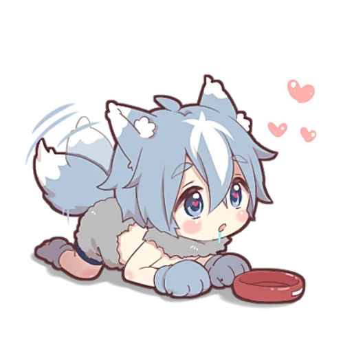 loup, chaton de cendre, personnages d'anime, anime dessins mignons