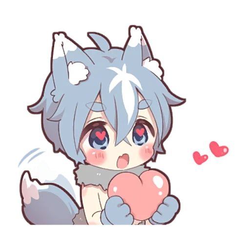 loup, chaton de cendre, anime kawai, personnages d'anime