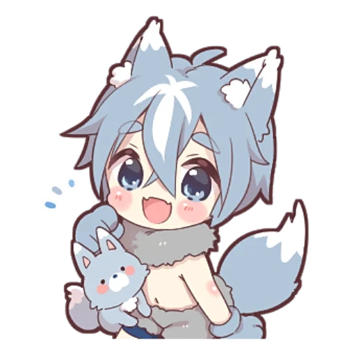 wolf, anime drawings chibi