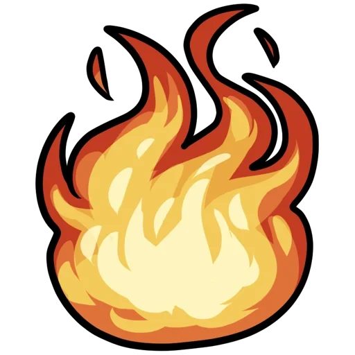fuego, llama ardiendo, icono de llama, caricatura de fuego