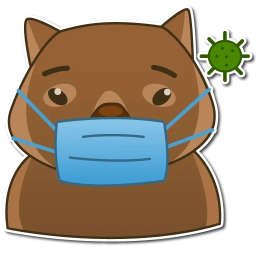 gatto, clipart, in una maschera medica, il gatto è una maschera medica