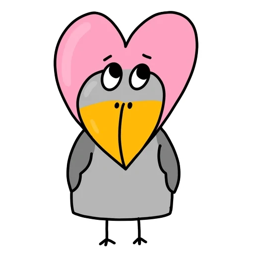 clipart, vshshkinskaya count, cartoon crow, the parrot shows a heart