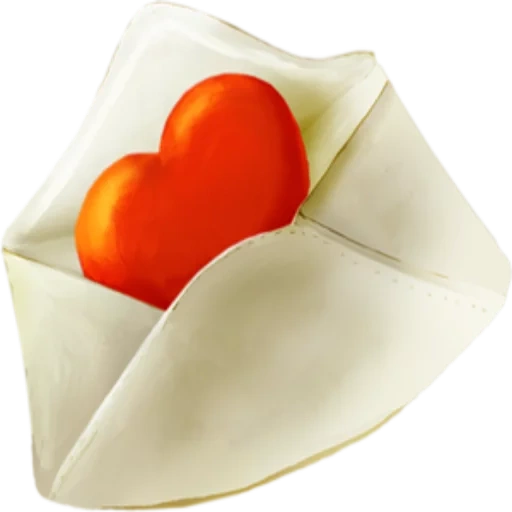 food, clipart love, convertic with the heart, on a transparent background, the envelope is a heart