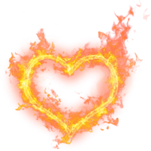 heart is fire, the heart is fiery, smile heart is fire, fiery heart without a background, fiery heart with a transparent background